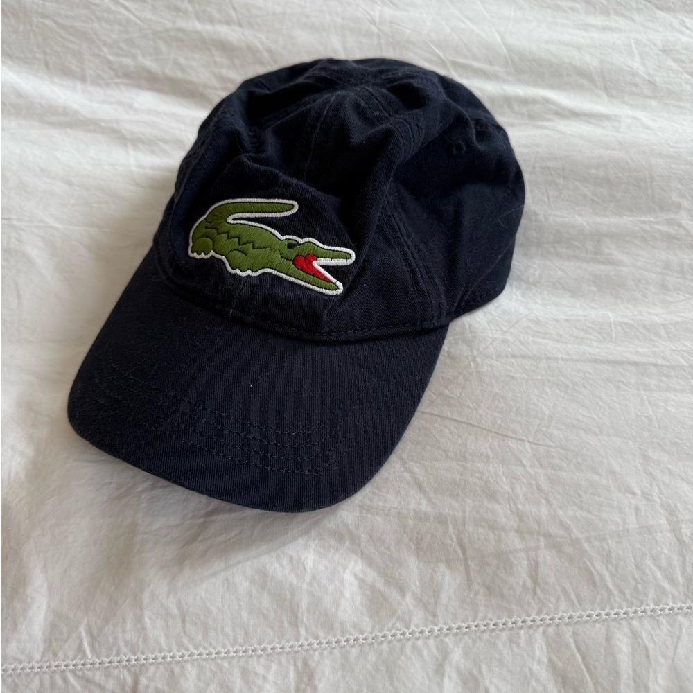 Lacoste Kids Dark Blue Cap with Green & Red Crocodile Patch